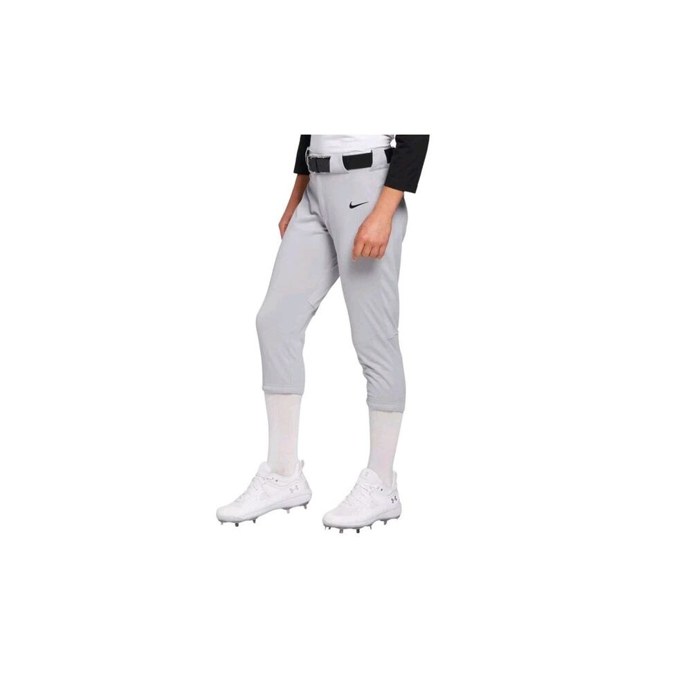 NIKE Youth Vapor Select 3/4 Girls Softball Pants sz XL X-Large Gray Knicker Pro